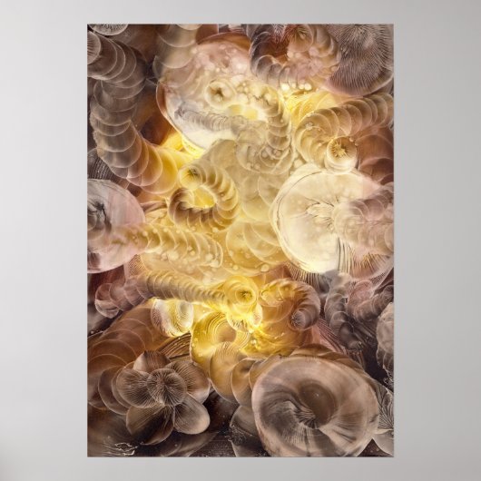 Hand Painted Abstract Glow in Earth Tones Poster (Voorkant)