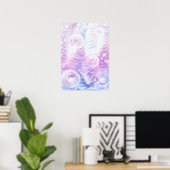 Hand Painted Abstract Light Pastel Gouache Art Poster (Thuiskantoor)