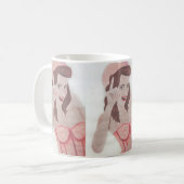Hand Painted Art Pink Lady Coffee Mok Cup (Voorkant links)