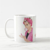 Hand Painted Art Pink Lady Coffee Mok Cup (Links)