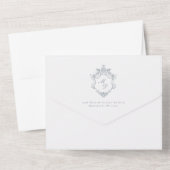 Hand-Painted Baroque Elegant Frame Wedding All In One Uitnodiging (Achterkant)