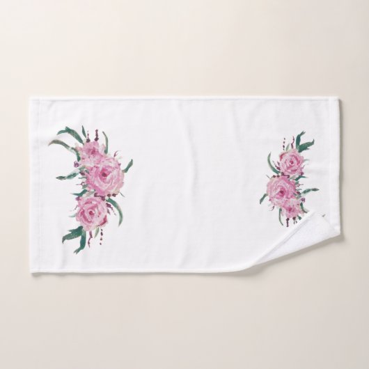 Hand Painted Bouquet Roos Handdoek (Handdoek)