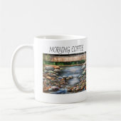 Hand Painted Brook Morning Coffee Personalize Koffiemok (Links)