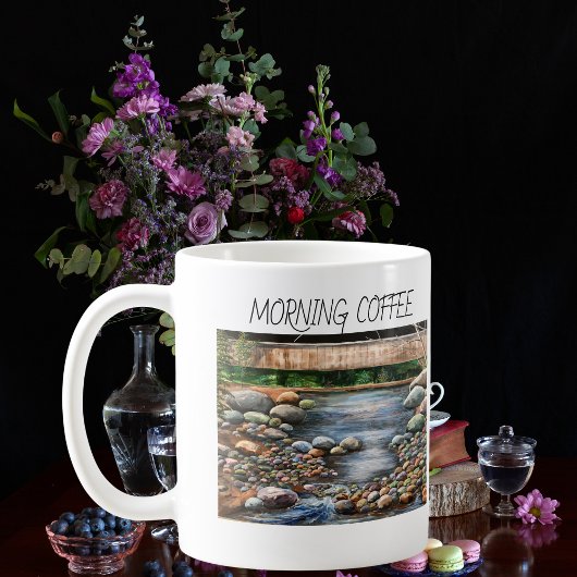 Hand Painted Brook Morning Coffee Personalize Koffiemok