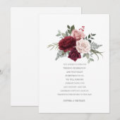 Hand Painted Burgundy Rose Bouquet Bedankkaart (Voorkant / Achterkant)