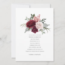 Hand Painted Burgundy Rose Bouquet