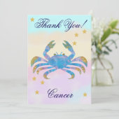 Hand-Painted Cancer Birthday Thank You Bedankkaart (Staand voorkant)