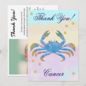 Hand-Painted Cancer Birthday Thank You Bedankkaart (Voorkant / Achterkant)