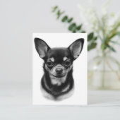 Hand Painted Chihuahua Pet Portrait Briefkaart (Staand voorkant)