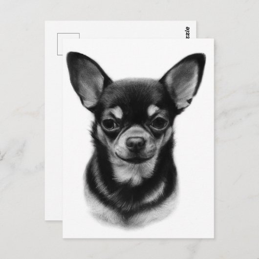 Hand Painted Chihuahua Pet Portrait Briefkaart (Voorkant / Achterkant)