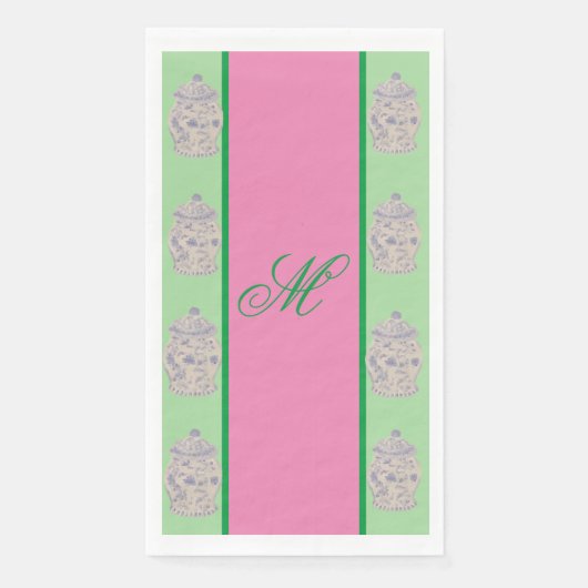 Hand Painted Chinoiserie Ginger jar jars Servet (Voorkant)