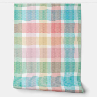 Hand painted Classic pastel checks Behang