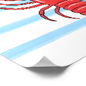 Hand-Painted Coastal Mediterranean Lobster Art Poster (Hoek)