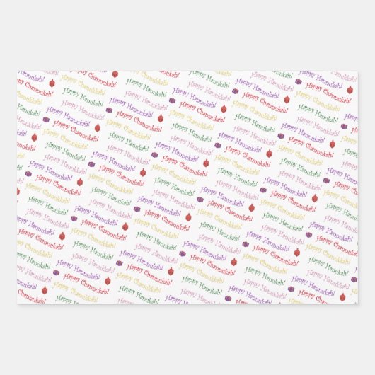 Hand Painted cute and fun Hannukah patterned Inpakpapier Vel (Voorkant 3)