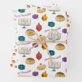 Hand Painted cute and fun Hannukah patterned Inpakpapier Vel (In situ)