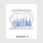 Hand Painted Daisy Rosemary Jar Bottle Sticker (Vel)