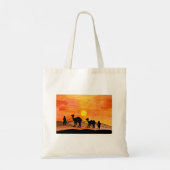Hand-painted Desert Sunset Camel Tote Bag (Achterkant)