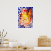 Hand Painted Fantasy Floral Art Glowing Abstract Poster (Keuken)