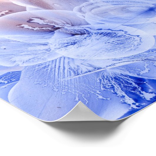 Hand Painted Fantasy Floral Art - Yellow Red Blue Poster (Hoek)