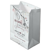 Hand Painted Floral Wedding Jubileum Dank u Medium Cadeauzakje (Voorkant Gekanteld)