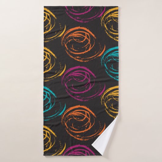 Hand painted grange texture. Ink geometric Badhanddoek (Badhanddoek)