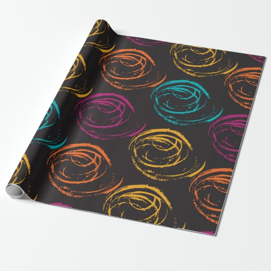Hand painted grange texture. Ink geometric Cadeaupapier (Uitgerold)