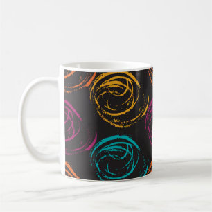Hand painted grange texture. Ink geometric Koffiemok