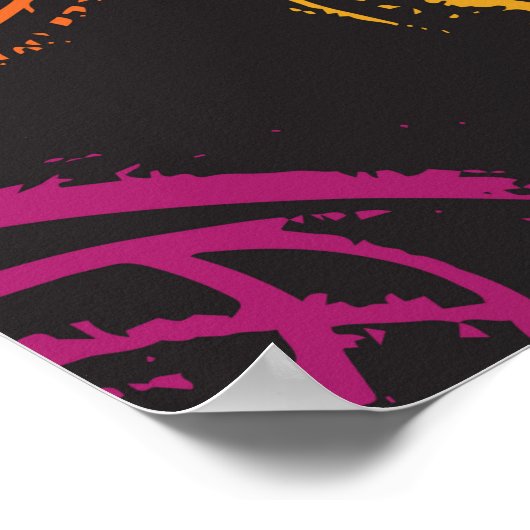 Hand painted grange texture. Ink geometric Poster (Hoek)