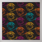 Hand painted grange texture. Ink geometric Poster (Voorkant)