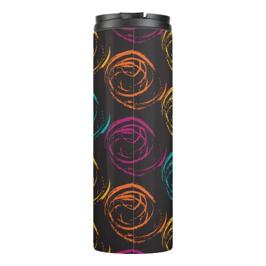 Hand painted grange texture. Ink geometric Thermosbeker (Achterkant)