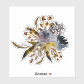 Hand-Painted Graphite Florals in Purple  Sticker (Vel)