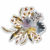 Hand-Painted Graphite Florals in Purple  Sticker (Voorkant)