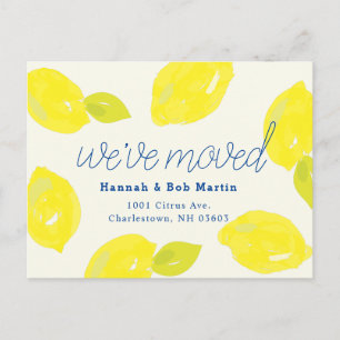 Hand Painted Lemon Bewegende Aankondiging Briefkaa