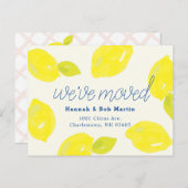 Hand Painted Lemon Bewegende Aankondiging Briefkaa (Voorkant / Achterkant)