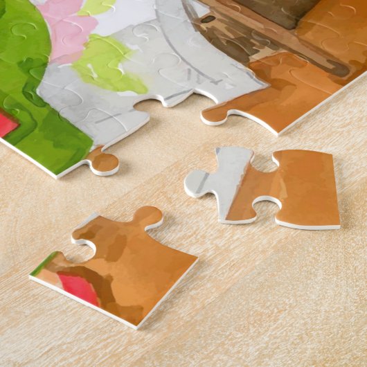 Hand Painted Little Red Riding Hood Big Bad Wolf Legpuzzel (Zijkant)