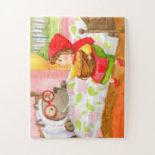 Hand Painted Little Red Riding Hood Big Bad Wolf Legpuzzel (Verticaal)