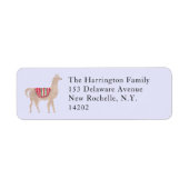 Hand-Painted Llama Farm Blue Return Address Label (Voorkant)