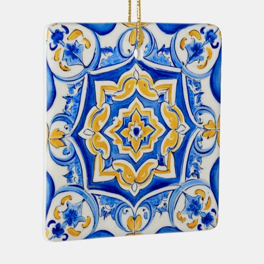 Hand-Painted Majolica Pattern Keramisch Ornament (Rechts)