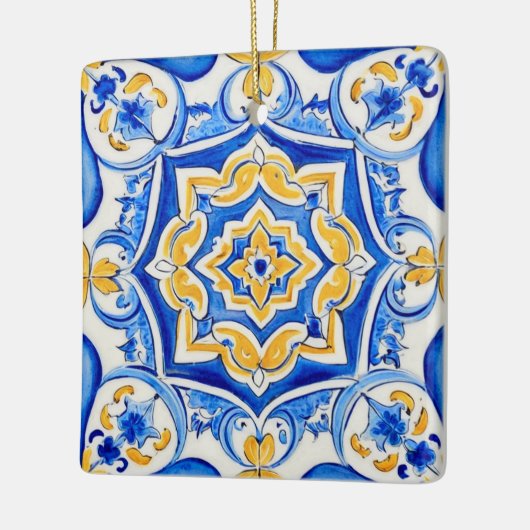 Hand-Painted Majolica Pattern Keramisch Ornament (Links)