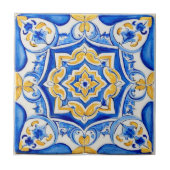 Hand-Painted Majolica Pattern Tegeltje (Voorkant)