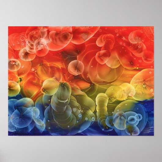 Hand Painted Multicolor Abstract Painting Poster (Voorkant)