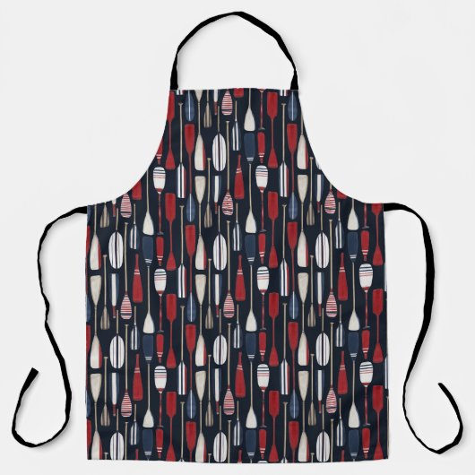 Hand Painted Nautical Vintage Boat Oars Schort (Voorkant)