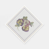 Hand-Painted Pansy Luncheon Napkins — Plum & Gold  Servet (Hoek)