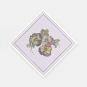 Hand-Painted Pansy Luncheon Napkins — Plum & Gold  Servet (Hoek)