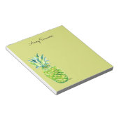 Hand-Painted Pineapple Green Grocery List       Notitieblok (Schuin)