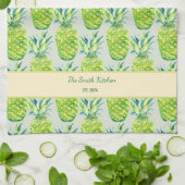 Hand-Painted PIneapple Personalized Watercolor Theedoek (Gevouwen)