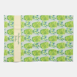 Hand-Painted PIneapple Personalized Watercolor Theedoek