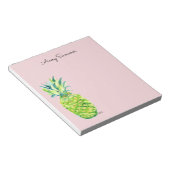 Hand-Painted Pineapple Pink Grocery List Notitieblok (Schuin)