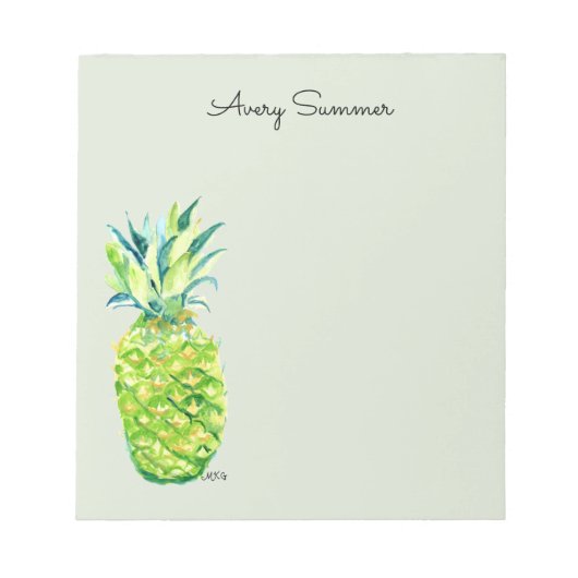 Hand-Painted Pineapple Sage Grocery List       Notitieblok (Voorkant)