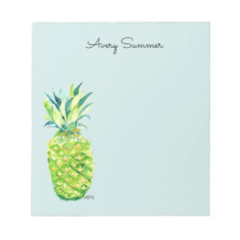 Hand-Painted Pineapple Sea Foam Grocery List       Notitieblok
